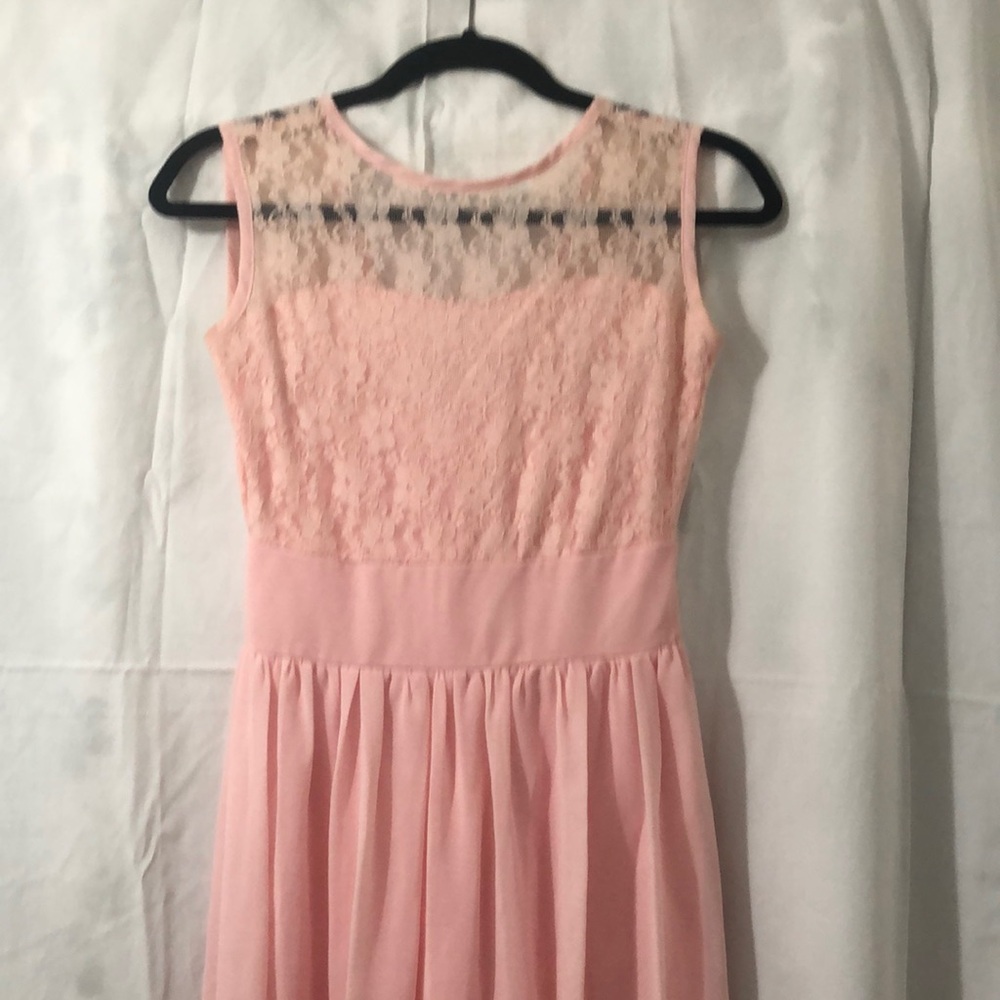 Pink floral long maxi dress
